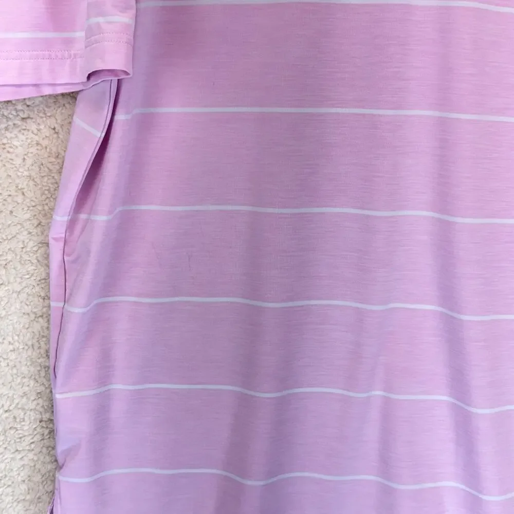 Footjoy FJ Collared Polo Golf Shirt XL Pink Striped Short Sleeve Travel Casual - Picture 11 of 16